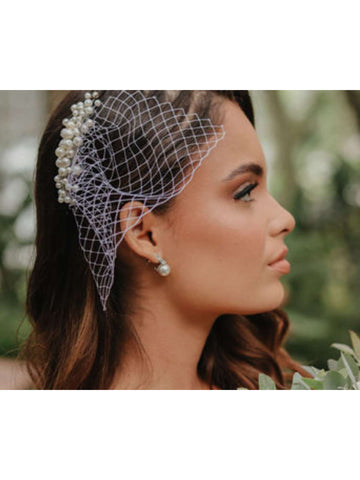 Voillet Voalete Grinalda De Pérolas Noiva Arranjo Cabelo